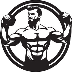 Defined Physique Black Vector Depiction of Flexing Triumph Strength Unleashed Monochromatic Bodybuilding Artistry in Vector