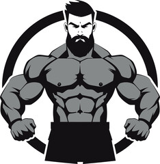 Flexing Glory Black Vector Art of Muscular Dominance Mighty Muscles Monochromatic Vector of Bodybuilders Muscular Triumph