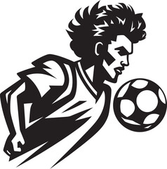 Rise to Glory Black Vector Display of Athletic Triumph Celebrating the Win Monochrome Football Players Artistic Excellence