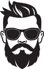 Laid Back Lifestyle Black Vector Art Celebrating Bearded Vibes Boho Vibes Monochromatic Vector Portrait of Crafted Charm