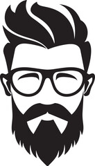 Crafted Classic Monochrome Vector Art Celebrating Whiskered Swagger Urban Nomad Black Vector Portrait of Retro Cool