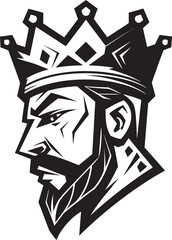 Imperial Magnificence Monochrome Vector Depiction of Majestic Power Kingly Gaze Black Vector Tribute to the Monarchs Splendor