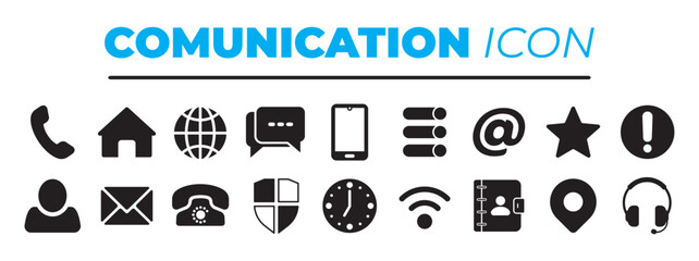 Comunication Icon Set vector graphic
