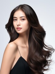 Fototapeta premium Beautiful female model hair woman girl