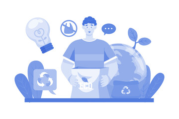 Man Holding A Paper Bag In His Hand