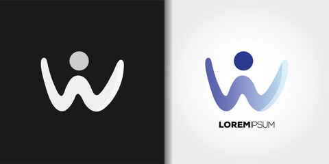 people letter w logo