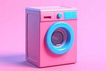 3d Isometric Washing Machine Isolated Background