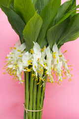 White yellow globba flower bouquet