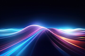 Dynamic Spectrum of Colors Abstract Background, Colorful wave silk moving high speed wave lines and bokeh lights. Data transfer concept Fantastic wallpaper