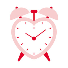 vector illustration of a heart shaped alarm clock isolated on white for banners, cards, flyers, social media wallpapers, etc.