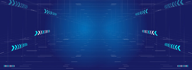 Obraz premium Points, lines and surfaces constitute the extended space background of future sense of science and technology