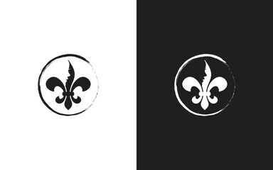 fleur de lis heraldic icon design template