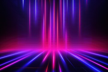 Obraz premium abstract futuristic background with pink blue glowing neon moving high speed wave lines and bokeh lights. Data transfer concept Fantastic wallpaper