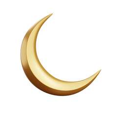 gold islamic moon icon 3d illustration telephone icon 3d illustration with white background