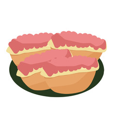 illustration of strawberry pukis cake 