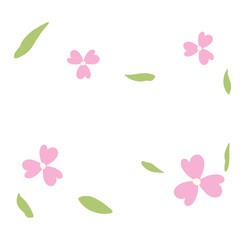 cute pink flower and leaves seamless pattern cartoon 