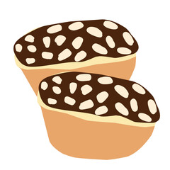 hand drawn illustration of a chocolate cubit cake 