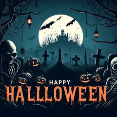 Happy Halloween with pumpkin background design