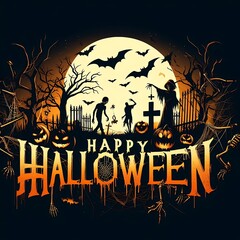 Happy Halloween with pumpkin background design