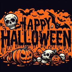 Happy Halloween with pumpkin background design