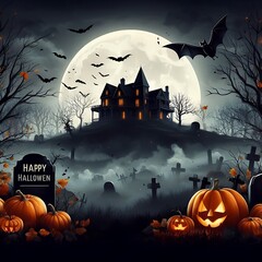 Happy Halloween with pumpkin background design