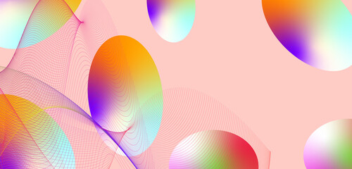 Very amazing beautiful and colorful wave line art illustration