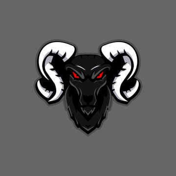 goat head mascot esport logo design character, for sports games and agricultural logos.