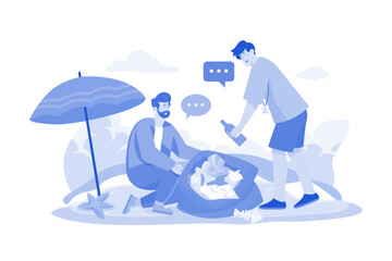 Volunteers Are Collecting Trash On The Beach