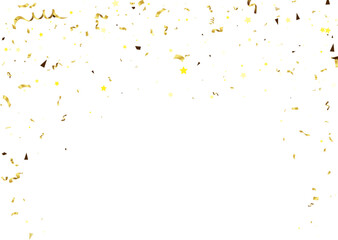 Stock vector illustration defocused gold confetti isolated on a transparent background