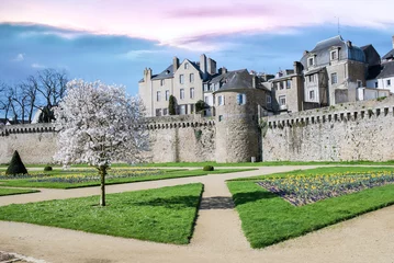 Fotobehang Vannes, medieval city in Brittany, view of the ramparts garden   © Pascale Gueret