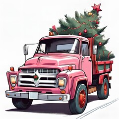 Pink truck Christmas