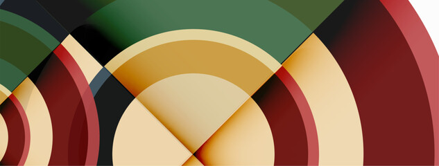 Obraz premium Circles with shadows trendy minimal geometric composition abstract background