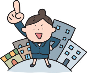 社会で上を目指す女性ビジネスマン