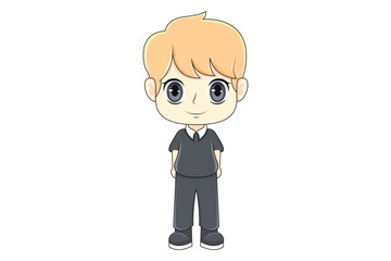 Cute Boy Character Design Illustration