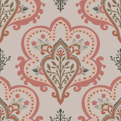 Fototapeta premium Floral decoration, paisley design seamless pattern