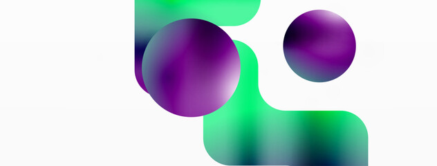 Gradient Geometry. Minimalist Fusion of Lines and Circles, Crafting Serene, Captivating Abstract Background