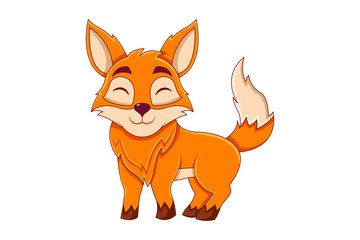 Cute Fox Character Design Illustration