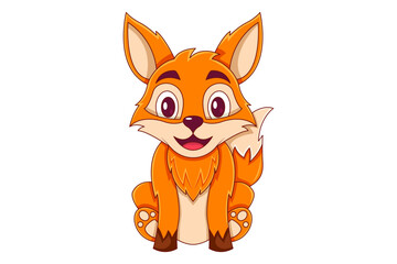 Cute Fox Character Design Illustration