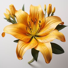 Obraz premium Yellow Flower With Yellow Center, Hd , On White Background 