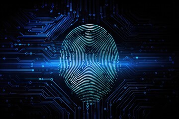 Fingerprint scan provides security access with biometrics identification, Fingerprint scan provides security access with biometrics identification, AI Generated - obrazy, fototapety, plakaty
