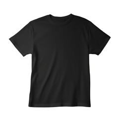 Black t-shirt mockup isolated on transparent background,transparency 
