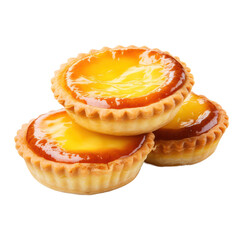 Egg tart isolated on transparent background,transparency 