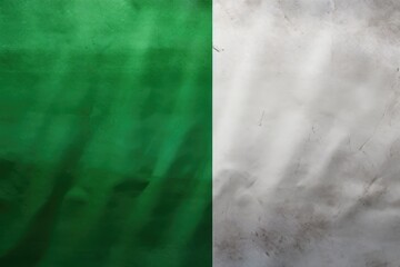 Grunge flag of Nigeria. Grunge flag series, Flag of Ireland on concrete backdrop. Irish flag background with copy space, AI Generated