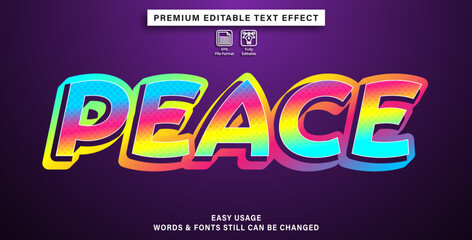 Fototapeta premium editable text effect peace