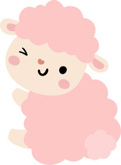 Pink little sheep cartoon For birthday party Nursery kids