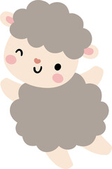 Brown little sheep cartoon For birthday party Nursery kids
