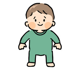 1人で立っちする男の子の赤ちゃん