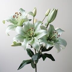 Fototapeta na wymiar Flower With Green Petals That Says Lilyphotorealis, Hd , On White Background 