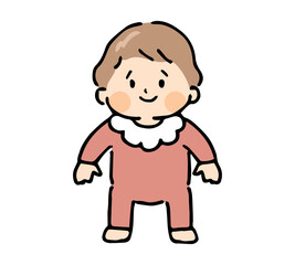 Obraz premium 1人で立っちする女の子の赤ちゃん 