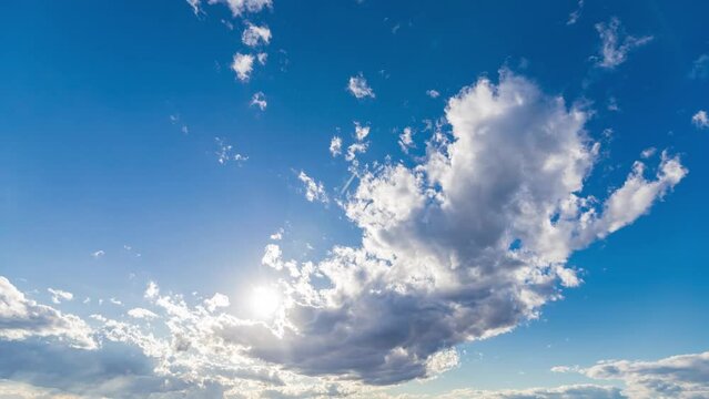 太陽と行き交う雲
